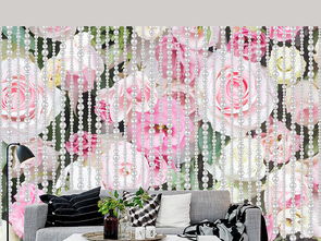 一簾幽夢 探索少女心珍珠花墻與3D立體珠寶背景墻的設計美學